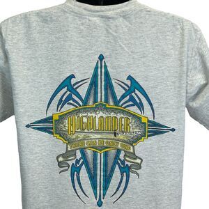 Vintage 90s Highlander T Shirt TV Television Show Movie Film Tee Gray L Large